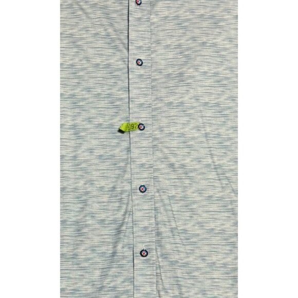 Butter Cloth Button Down Shirt 3XL Flip Cuff Long Sleeves Blue White Mens - Picture 3 of 7